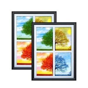 PETAFLOP 2 Pack 5x7 Picture Frames Collage 4 Openings, Photo Collage Frames